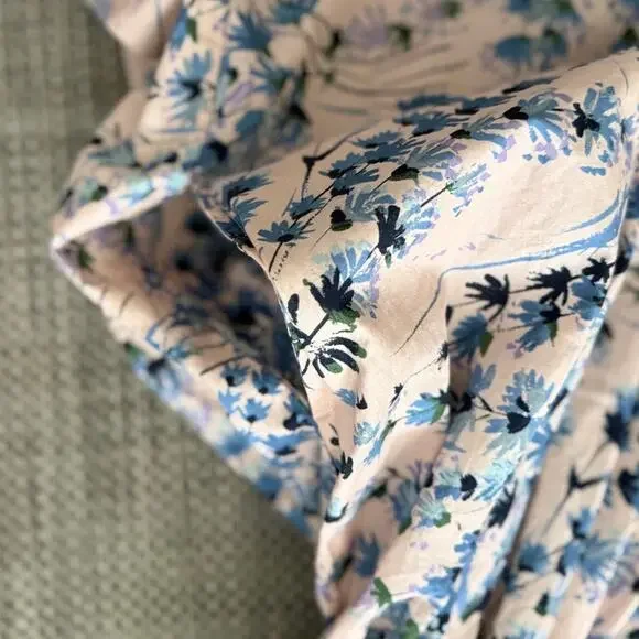 A PEA IN THE POD Smocked Spaghetti Strap Poplin Maternity Maxi Sun Dress S - Picture 6 of 8